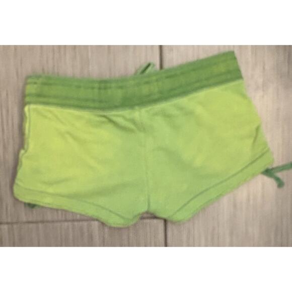 Abercrombie Y2K Micro Mini Sweat Shorts Green Size Large Cotton Blend Logo - Picture 6 of 7